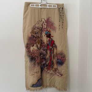 Beaded Asian Beige Skirt